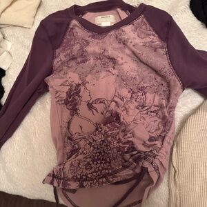Purple Graphic Long Sleeve Shirt